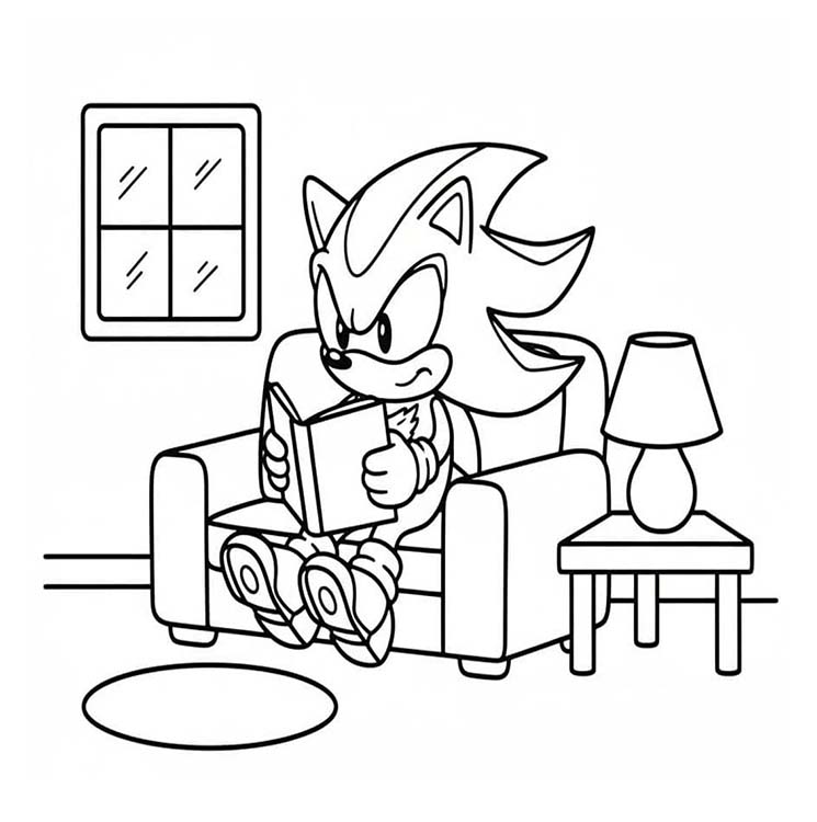Nakreslete Shadow Sonic zdarma snadný omalovánka