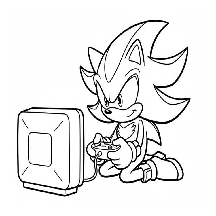 Nakreslete Shadow Sonic zdarma základní tisknutelné omalovánka