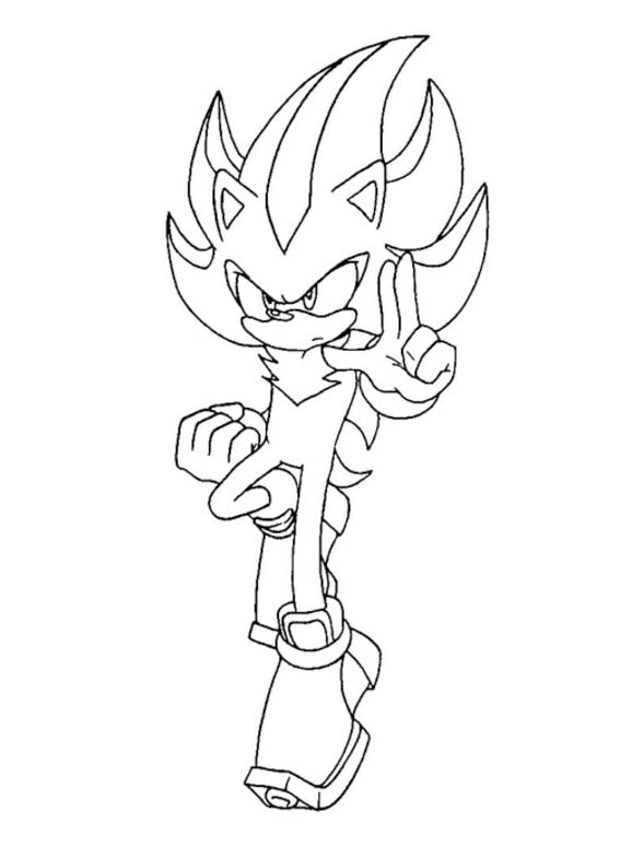 Nakreslete Shadow Sonic zdarma základní omalovánka