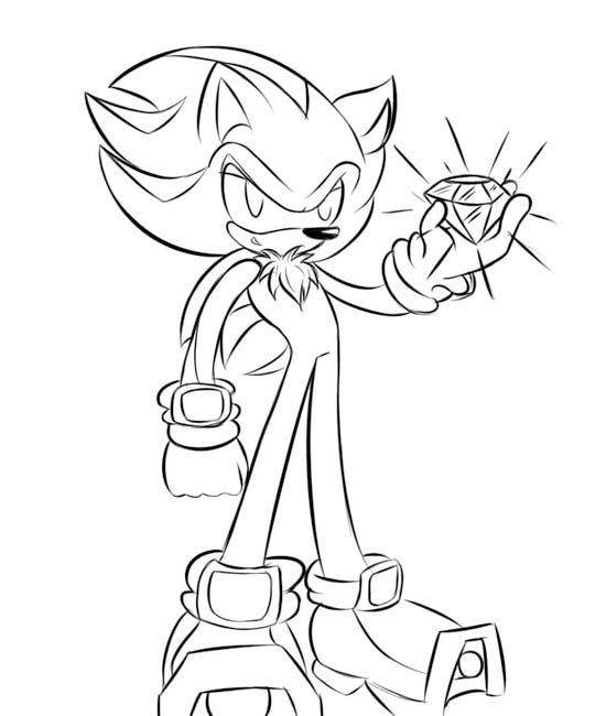 Nakreslete Shadow Sonic omalovánka