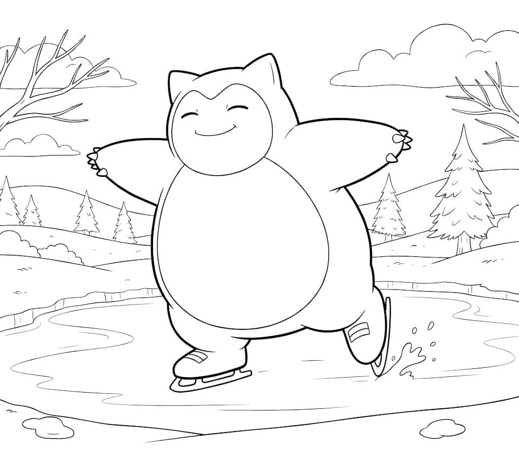 Nakreslete Snorlax k vytisknutí zdarma omalovánka
