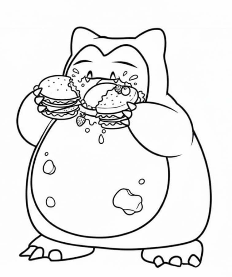 Nakreslete Snorlax prostý tisknutelné omalovánka