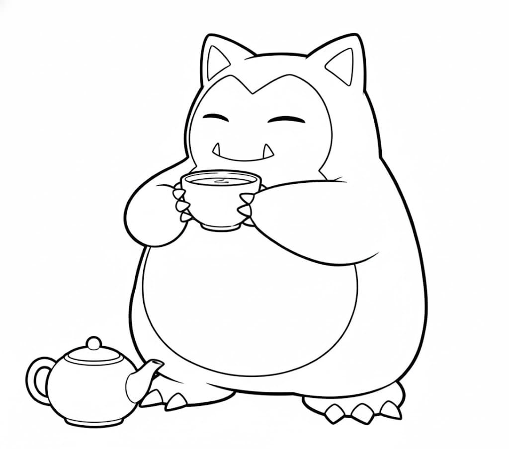 Nakreslete Snorlax snadný tisknutelné omalovánka