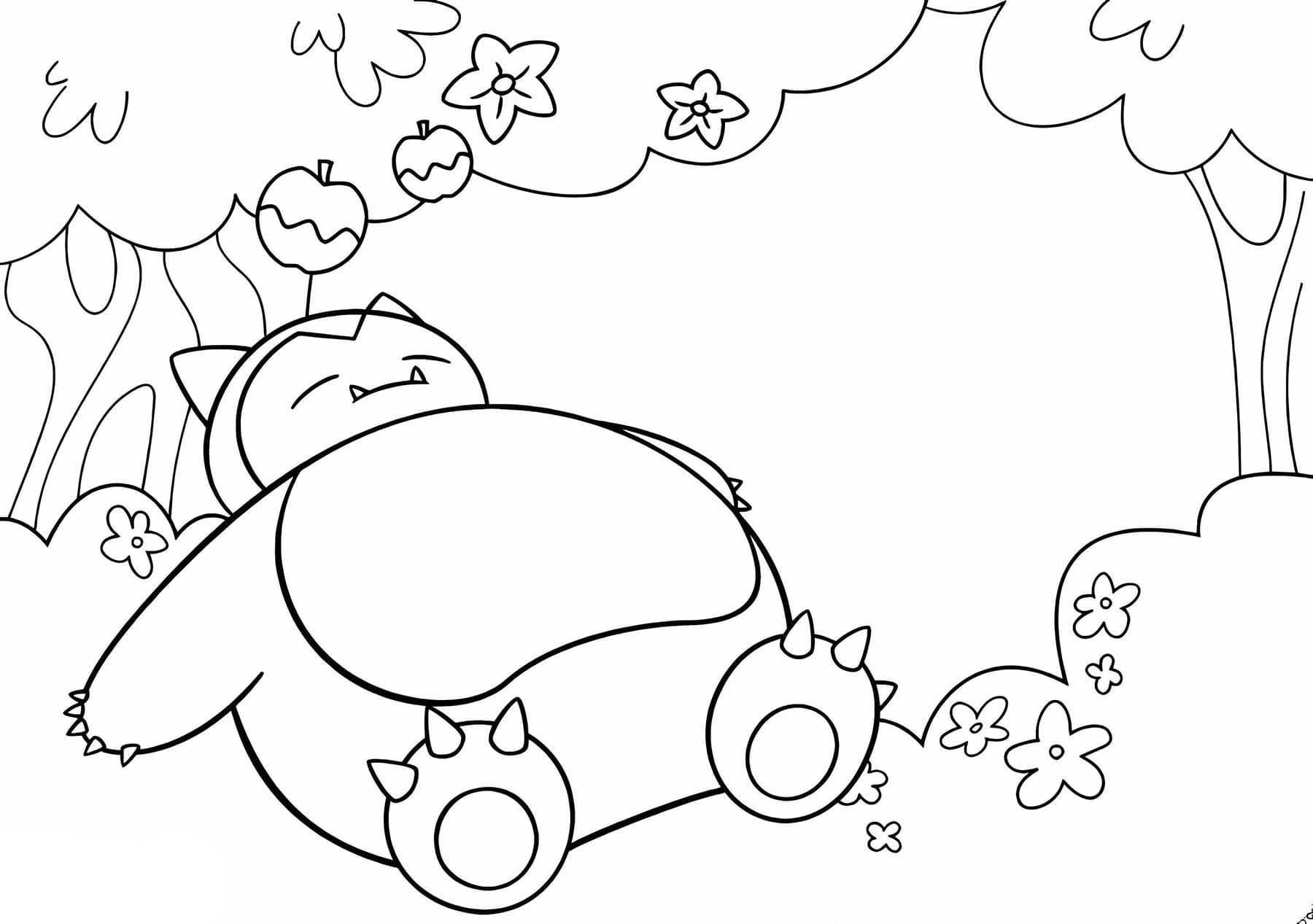 Nakreslete Snorlax tisknutelné omalovánka