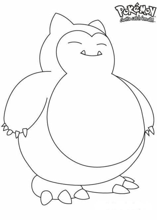Nakreslete Snorlax zdarma pro děti omalovánka