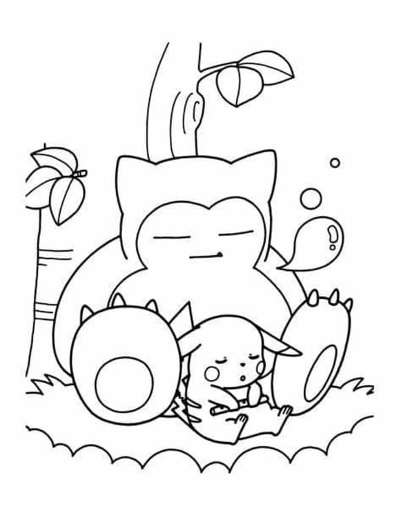 Nakreslete Snorlax zdarma prostý omalovánka