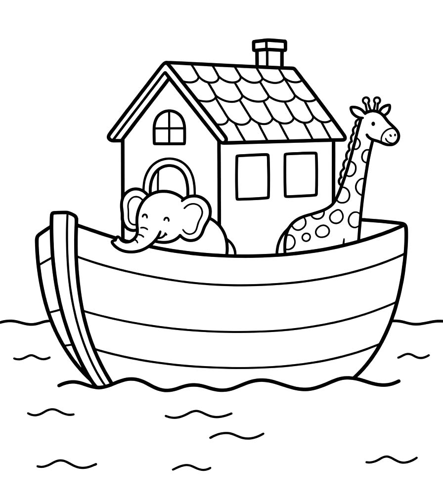 Noemova Archa pro děti omalovánka