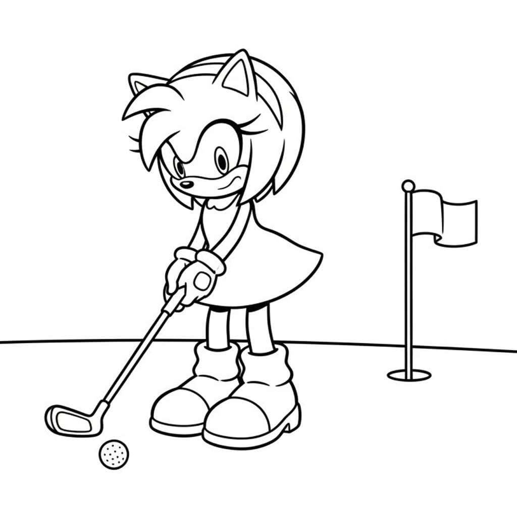 Obraz Amy Rose tisknutelné omalovánka