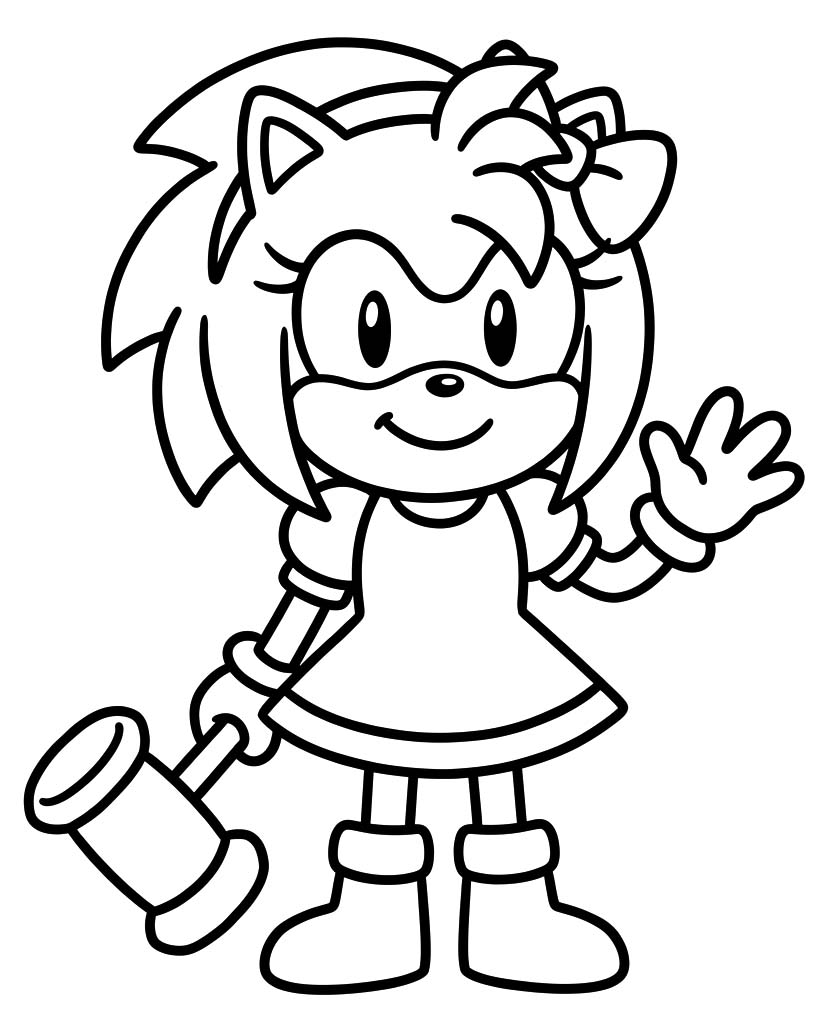 Obraz Amy Rose zdarma omalovánka