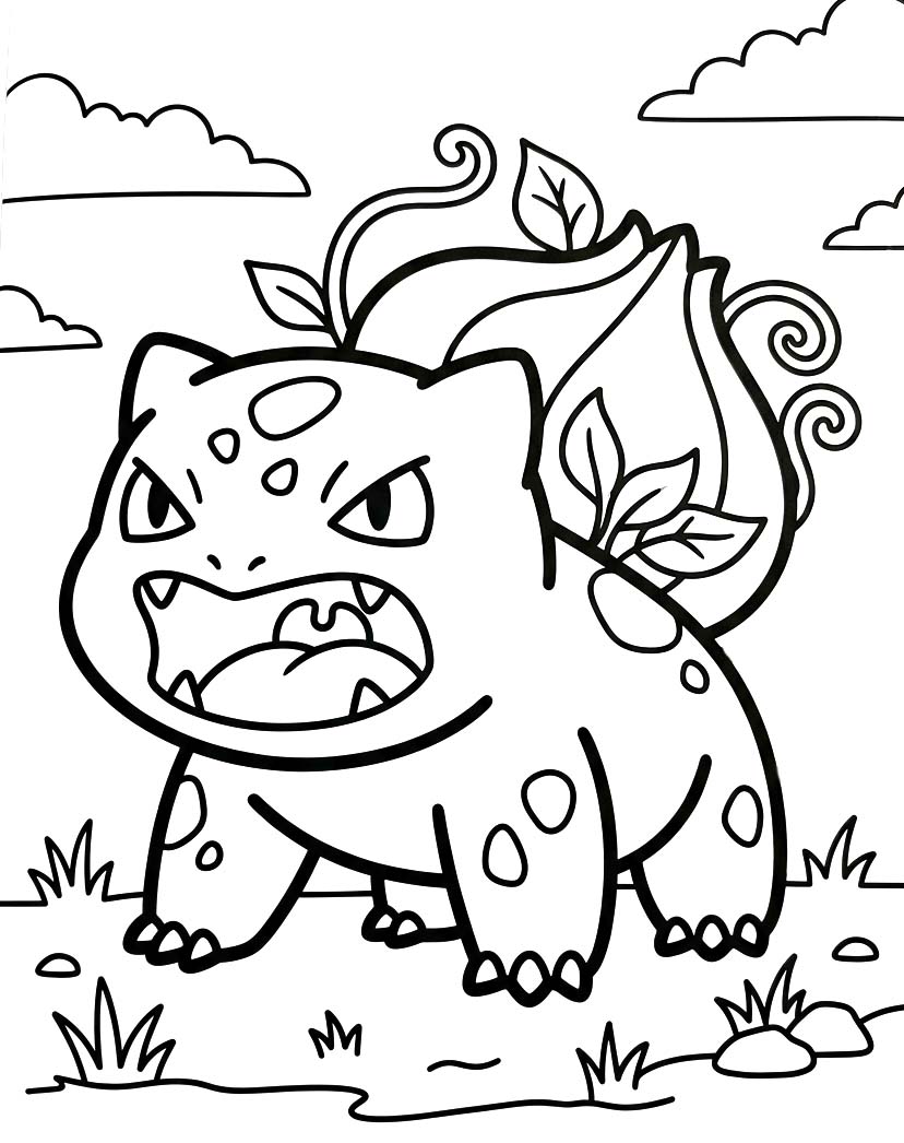 Obraz Bulbasaur zdarma omalovánka
