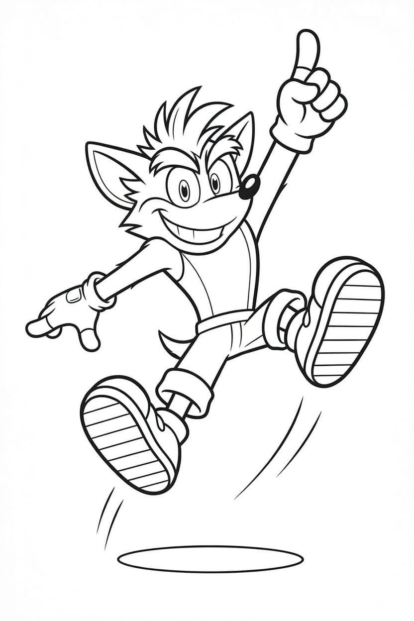 Obraz Crash Bandicoot zdarma tisknutelné omalovánka