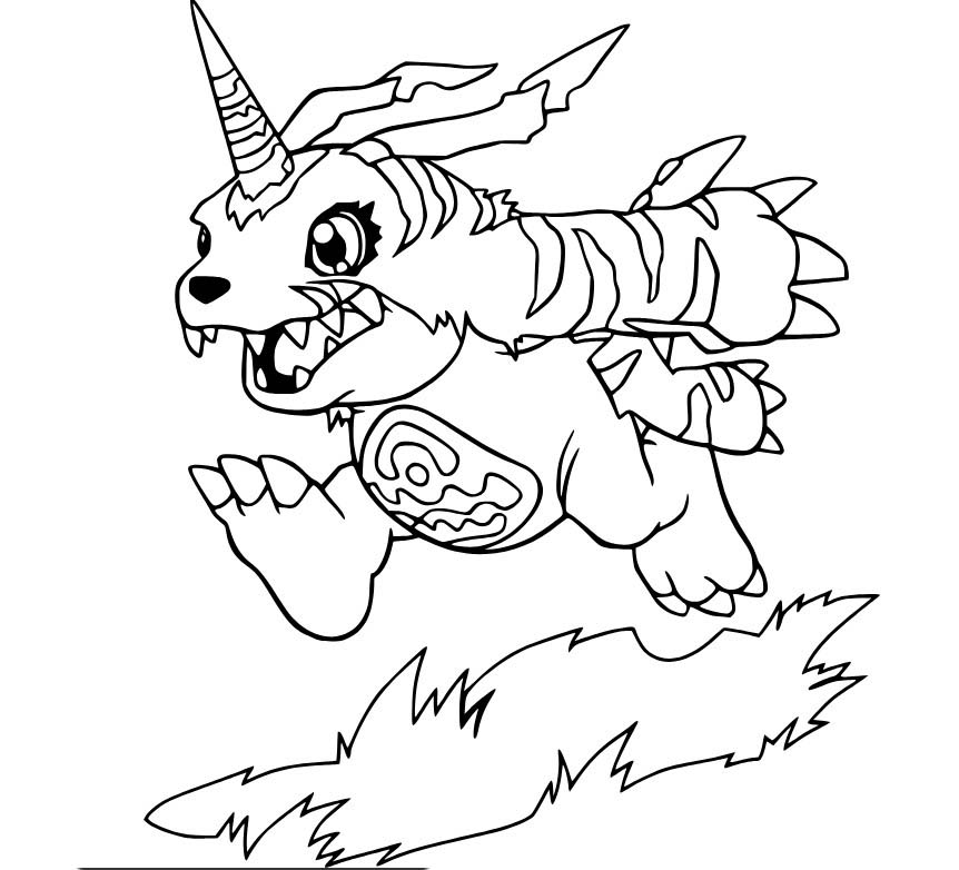 Obraz Digimon zdarma tisknutelné omalovánka