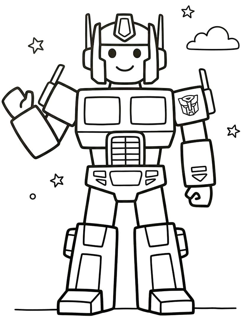 Optimus Prime snadný tisknutelné omalovánka