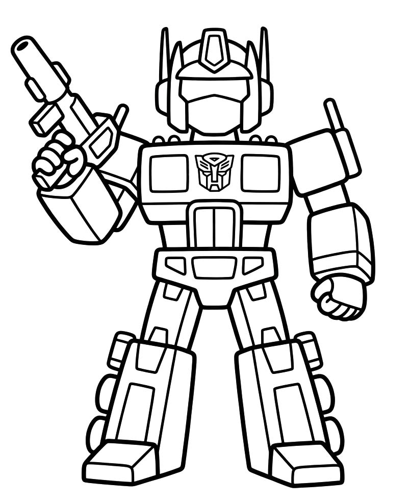 Optimus Prime zdarma snadný tisknutelné omalovánka