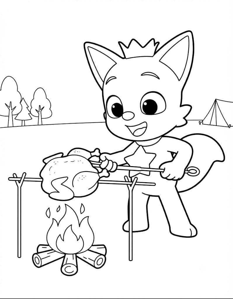 Pinkfong zdarma tisknutelné pro děti omalovánka