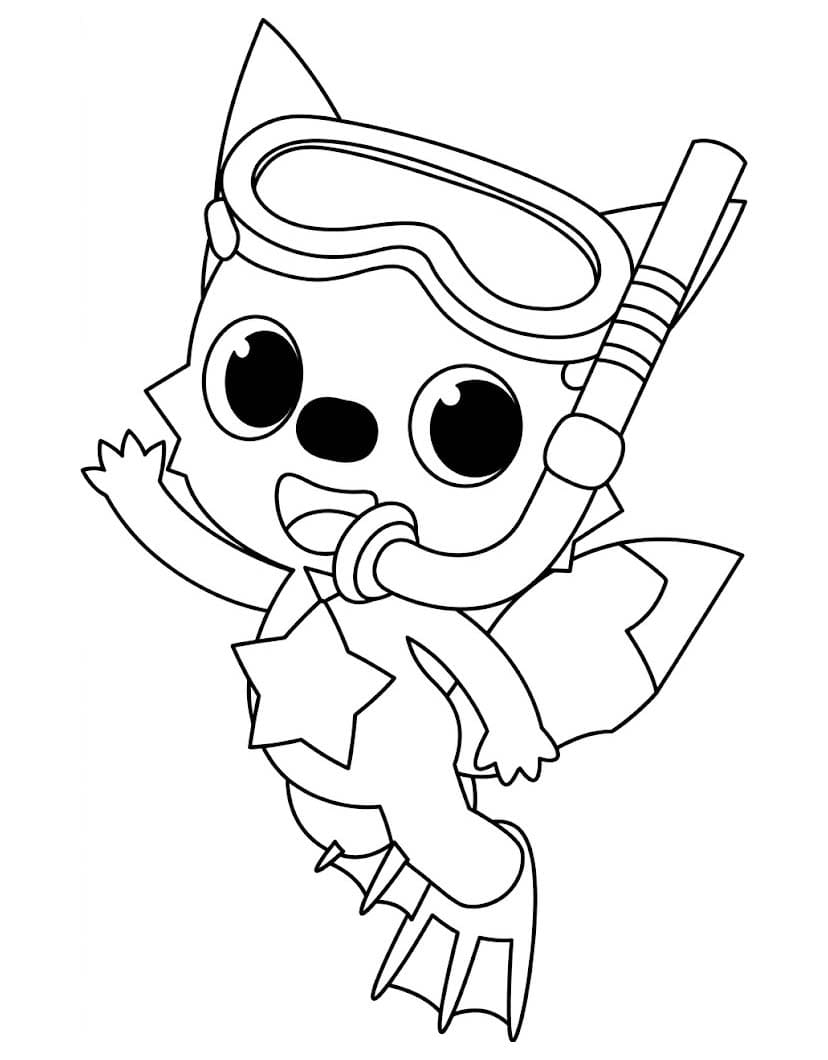 Pinkfong zdarma základní tisknutelné omalovánka
