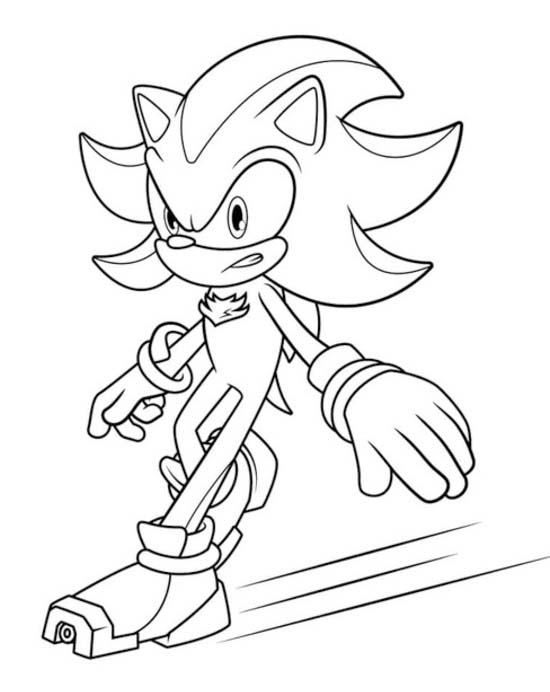 Shadow Sonic k vytisknutí zdarma omalovánka