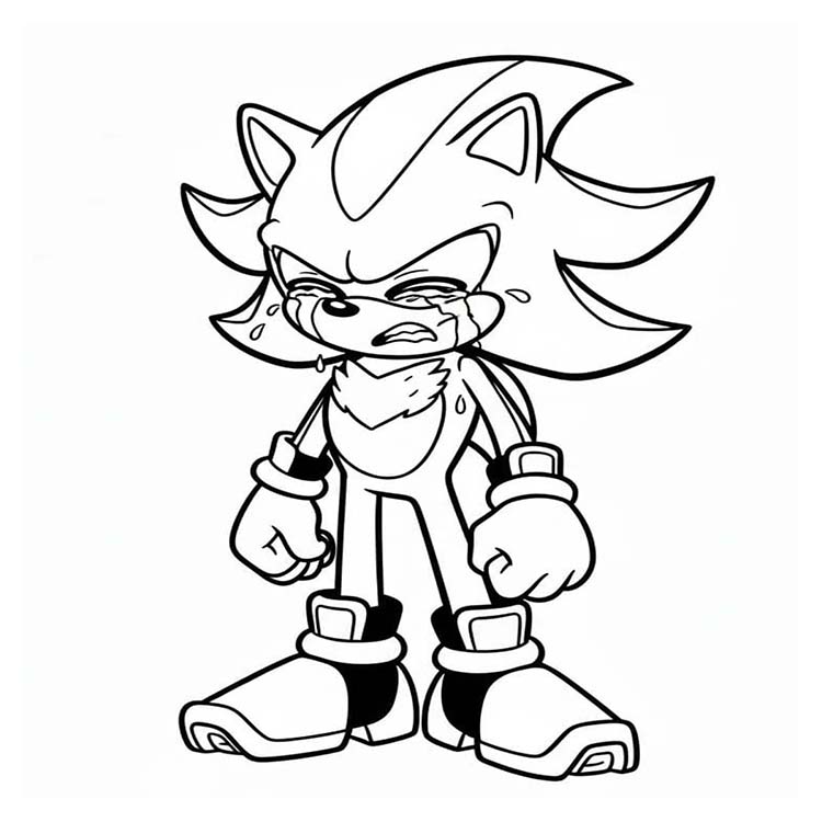 Shadow Sonic snadný tisknutelné omalovánka
