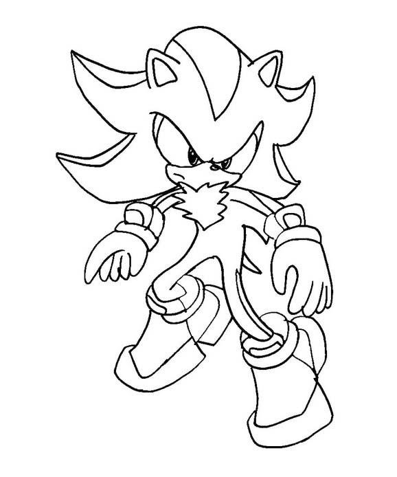 Shadow Sonic zdarma prostý tisknutelné omalovánka