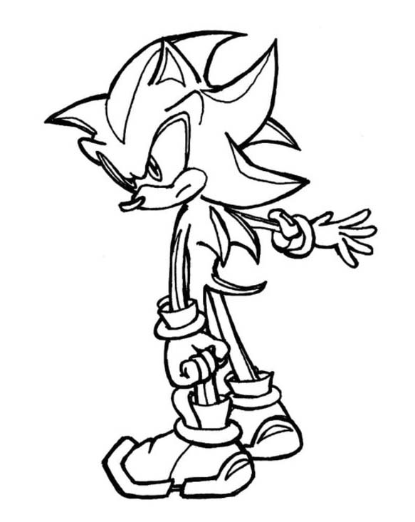 Shadow Sonic zdarma prostý omalovánka