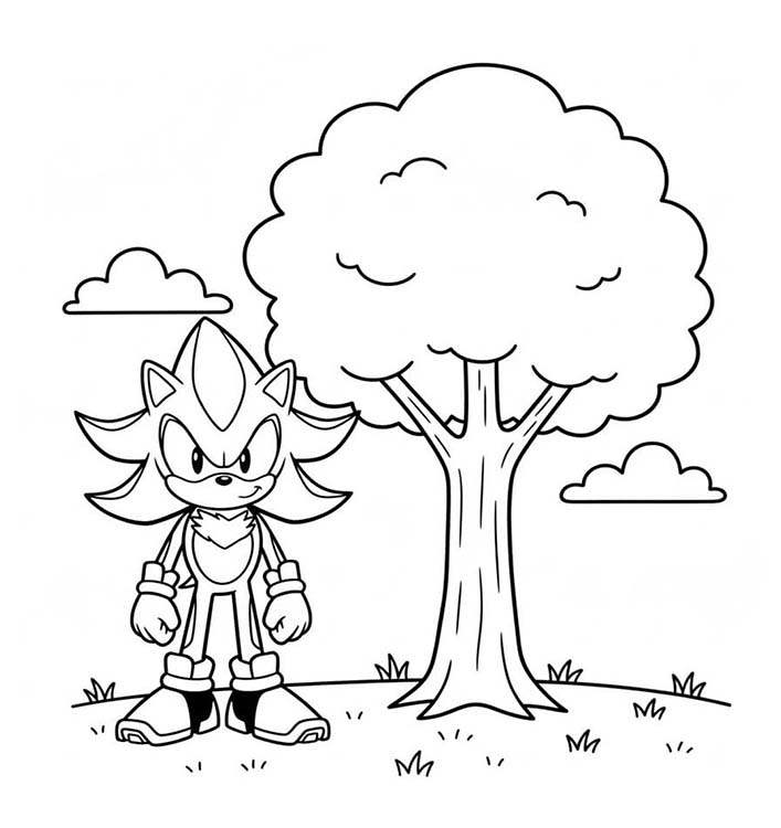 Shadow Sonic zdarma snadný tisknutelné omalovánka