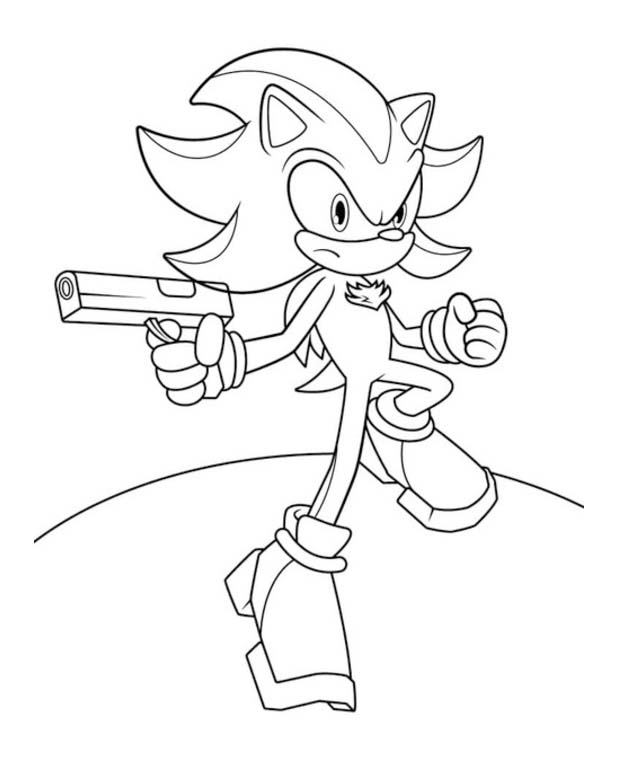 Shadow Sonic zdarma základní tisknutelné omalovánka