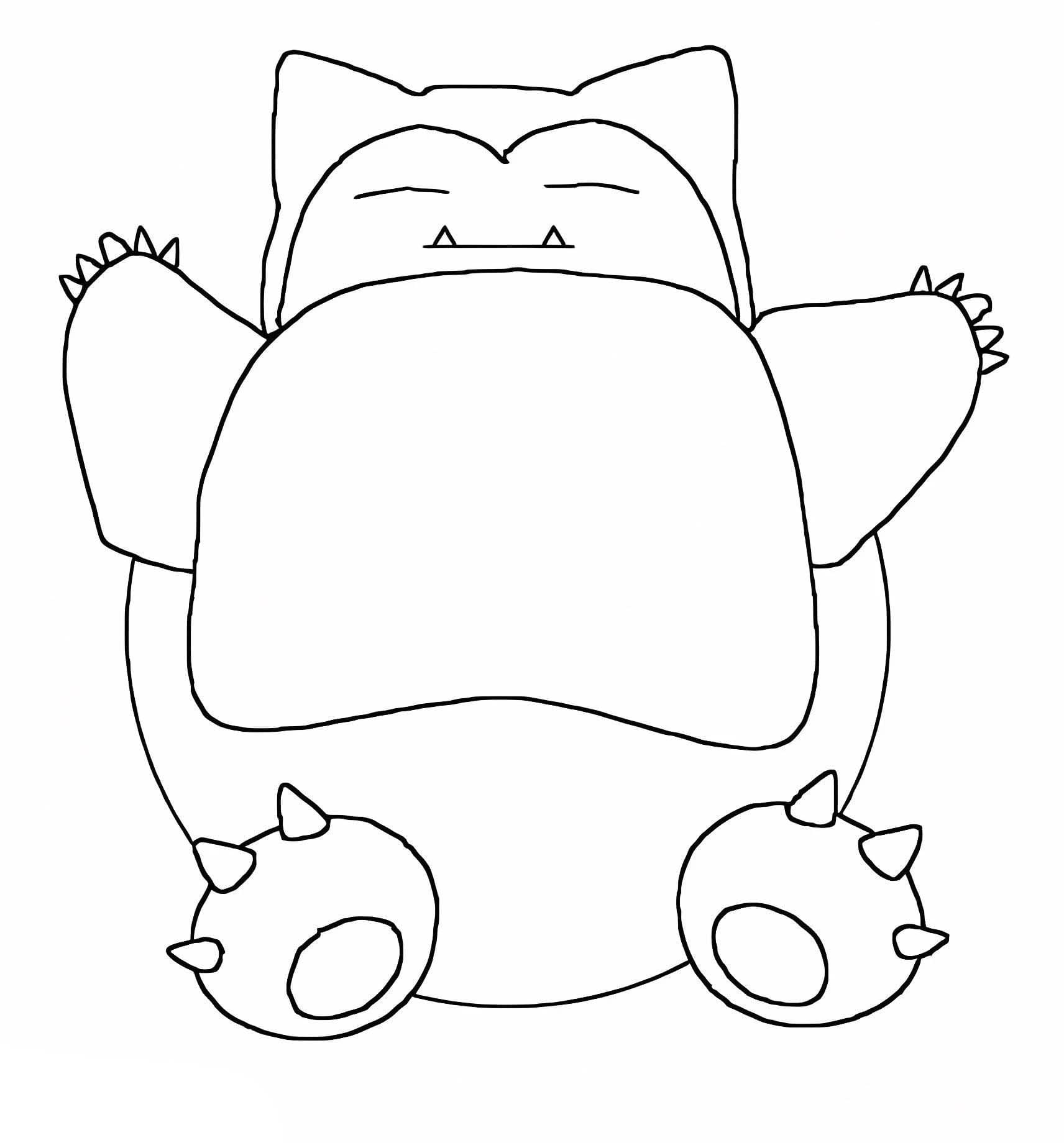 Snorlax k vytisknutí zdarma omalovánka