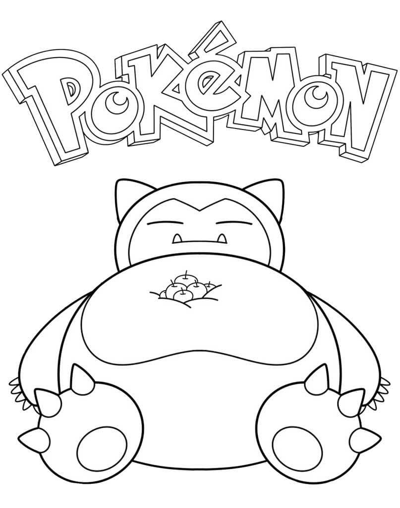 Snorlax snadný tisknutelné omalovánka