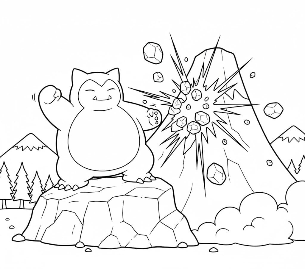 Snorlax základní tisknutelné omalovánka