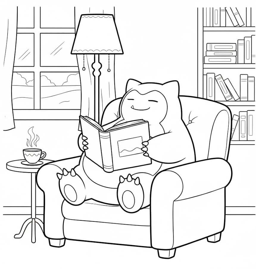 Snorlax zdarma pro děti omalovánka