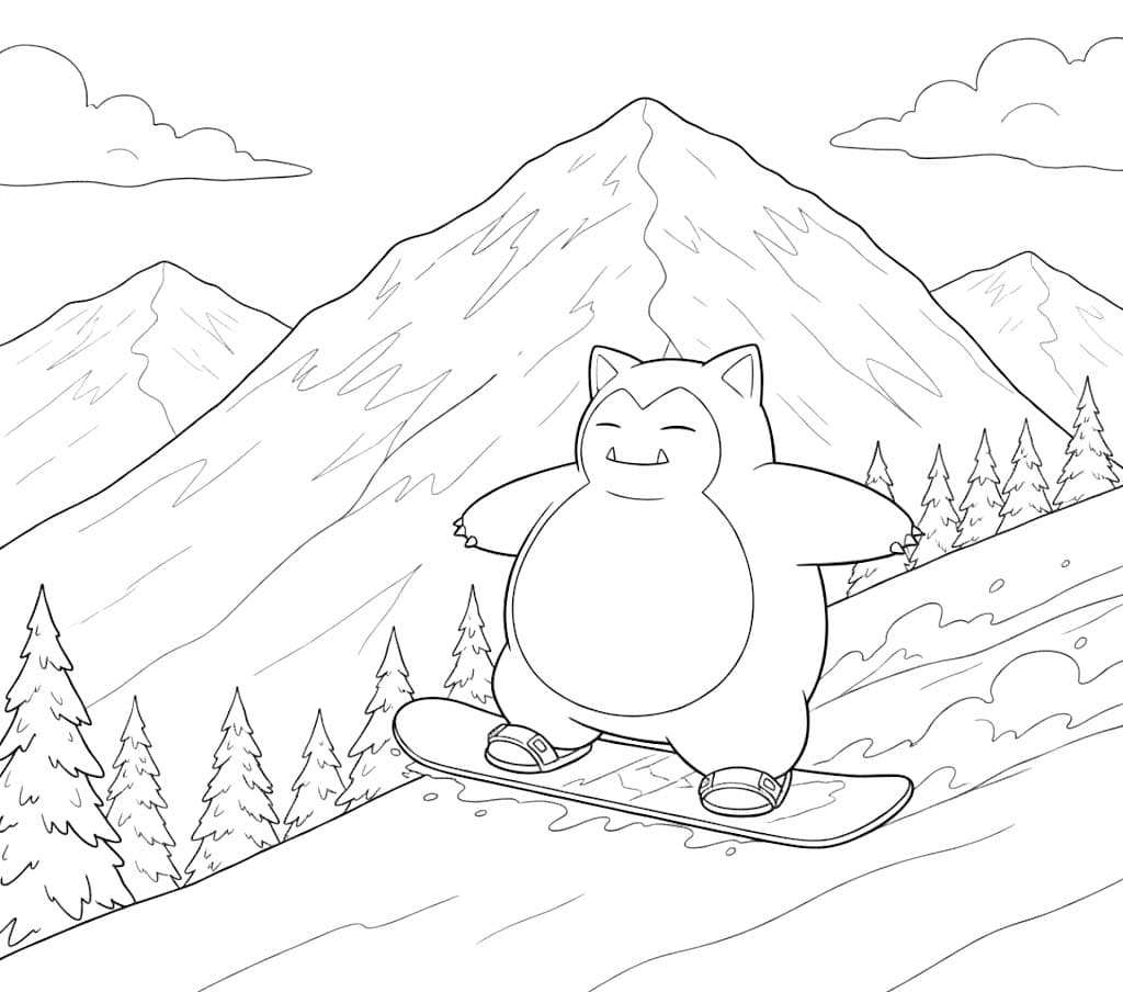 Snorlax zdarma prostý tisknutelné omalovánka