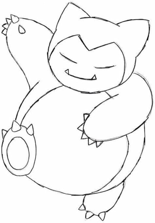 Snorlax zdarma snadný tisknutelné omalovánka