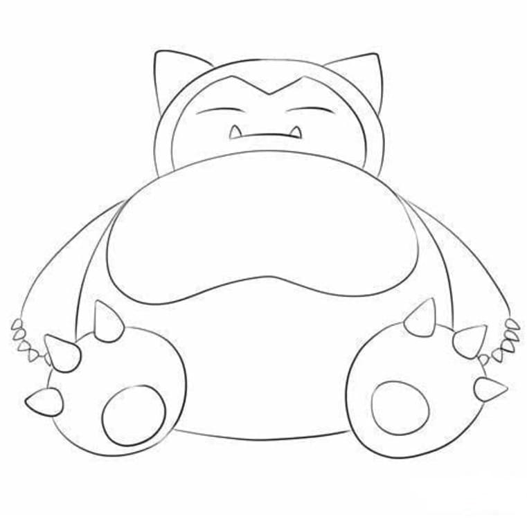 Snorlax zdarma snadný omalovánka