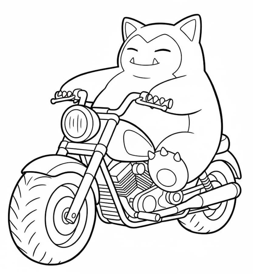 Snorlax zdarma základní tisknutelné omalovánka