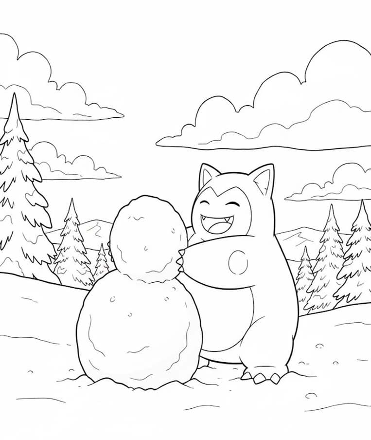 Snorlax zdarma základní omalovánka