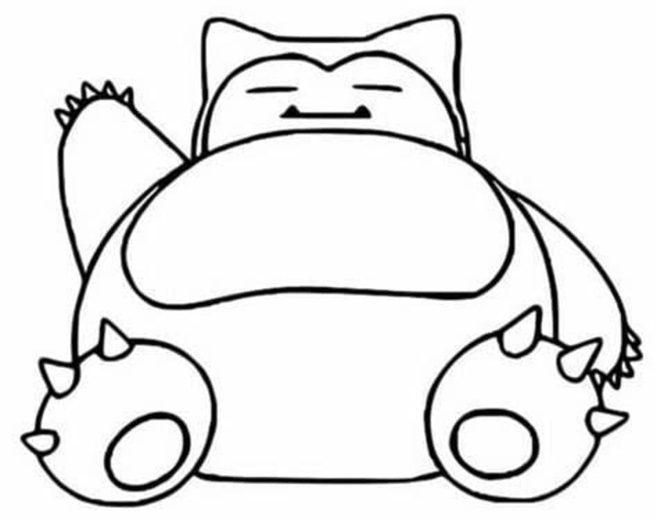 Snorlax zdarma omalovánka