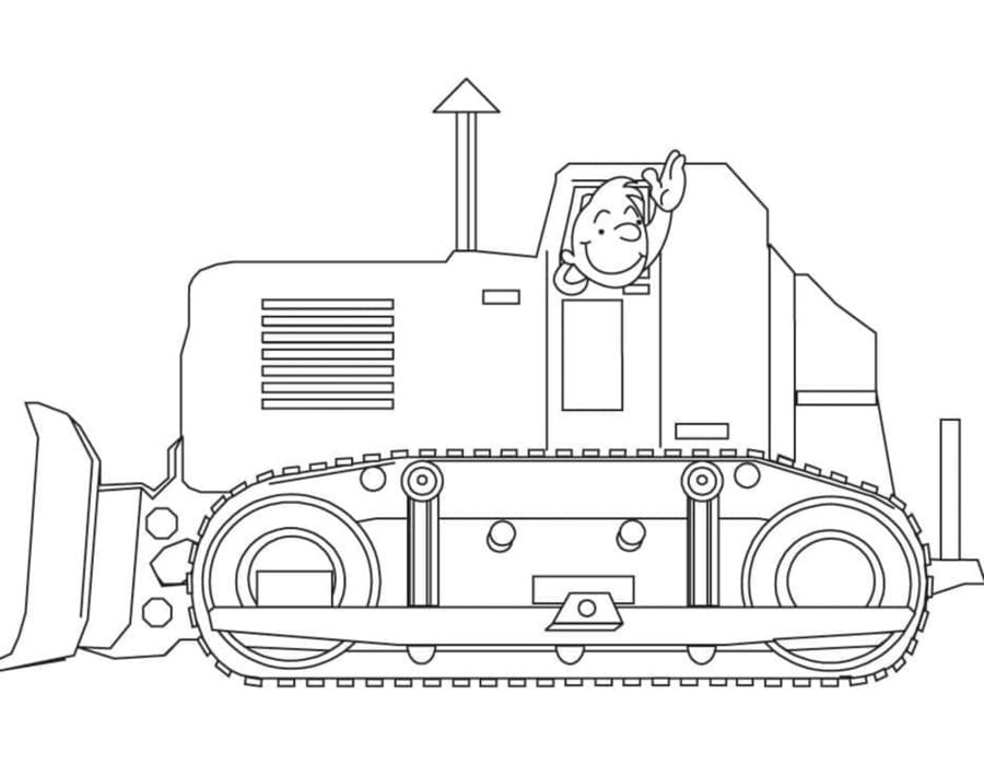 Buldozer pro děti omalovánka