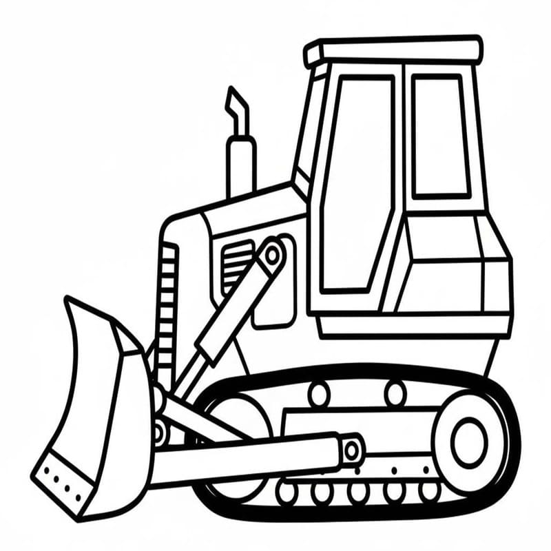 Buldozer prostý tisknutelné omalovánka