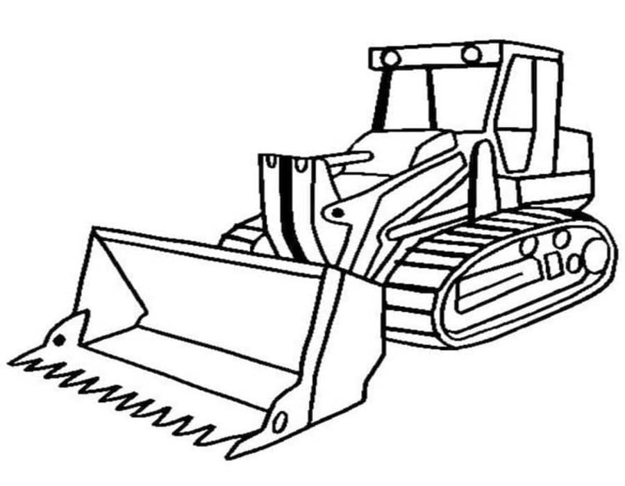 Buldozer snadný tisknutelné omalovánka