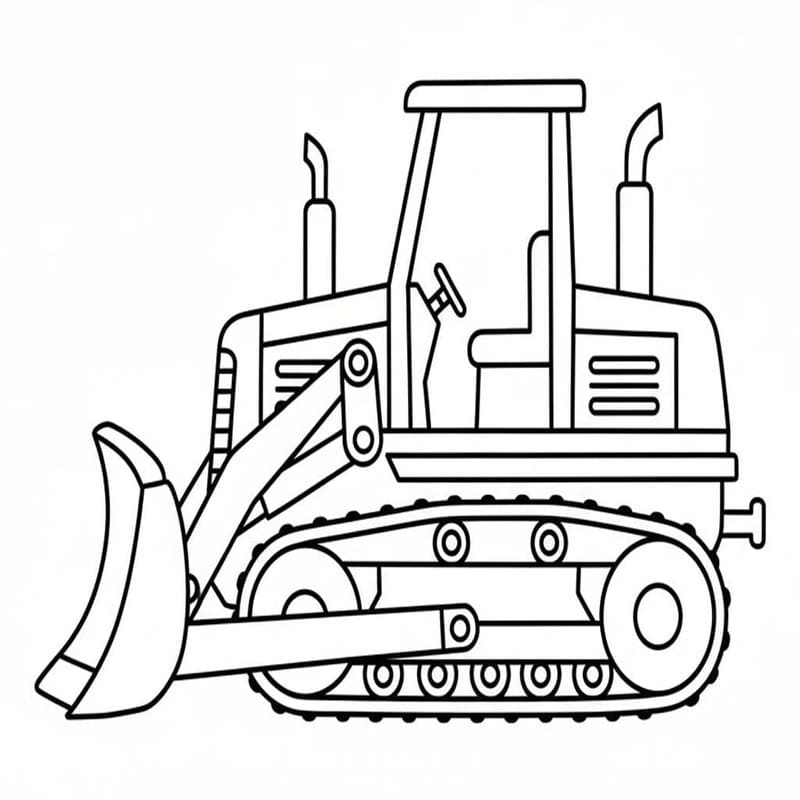Buldozer tisknutelné omalovánka