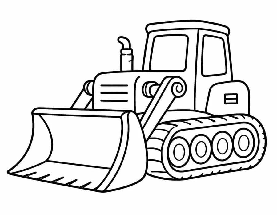 Buldozer základní tisknutelné omalovánka