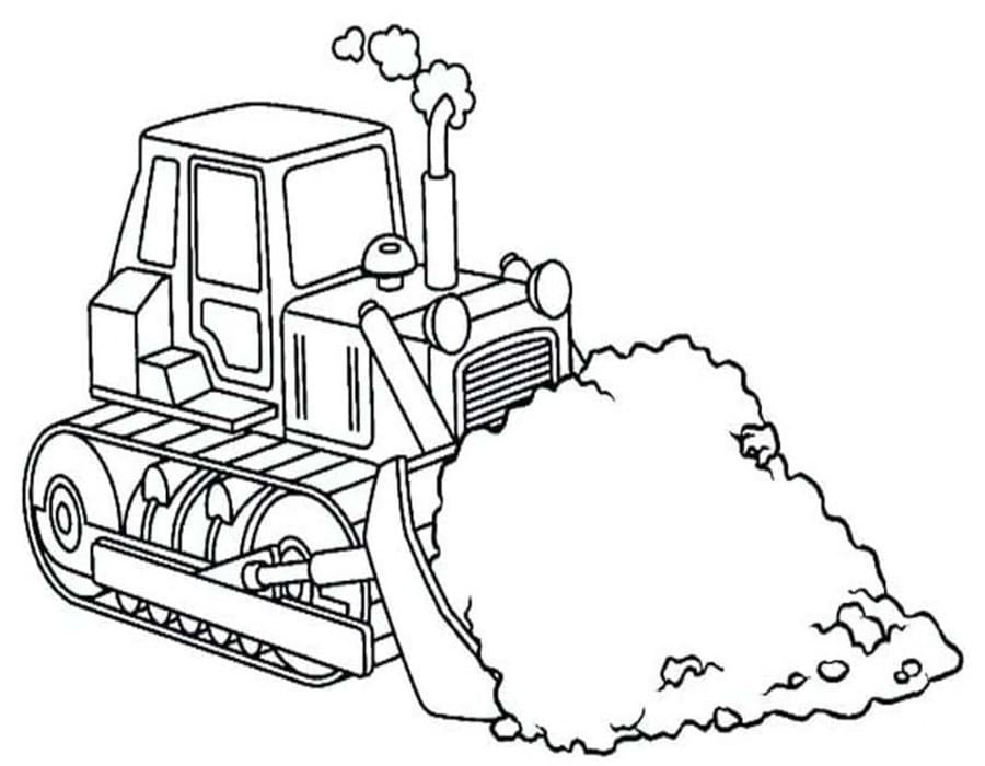 Buldozer zdarma prostý tisknutelné omalovánka