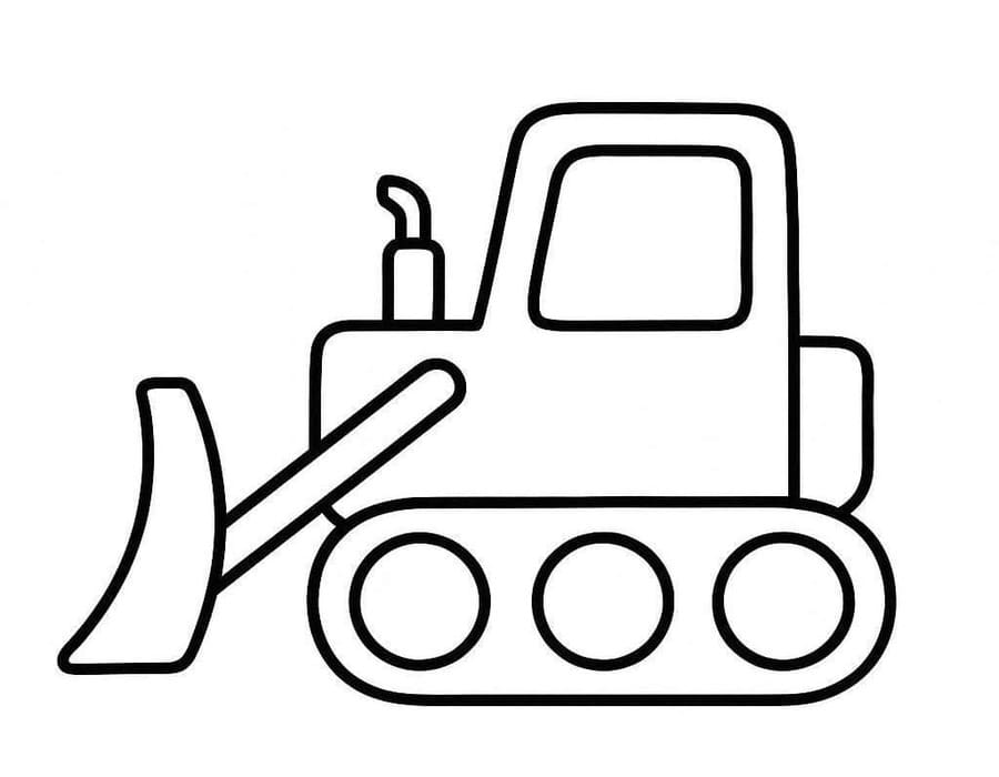 Buldozer zdarma prostý omalovánka
