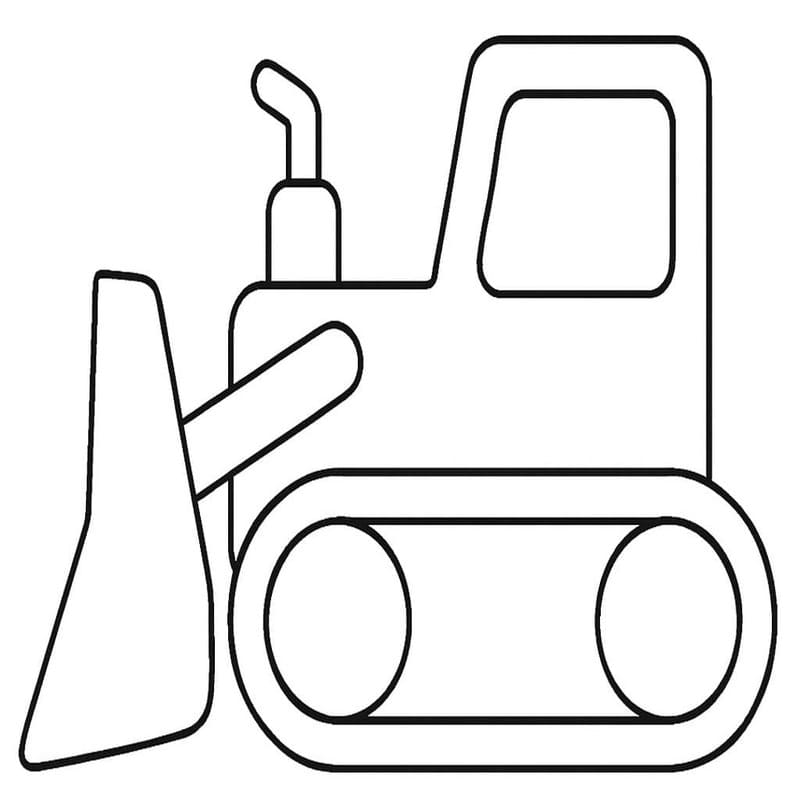 Buldozer zdarma snadný omalovánka