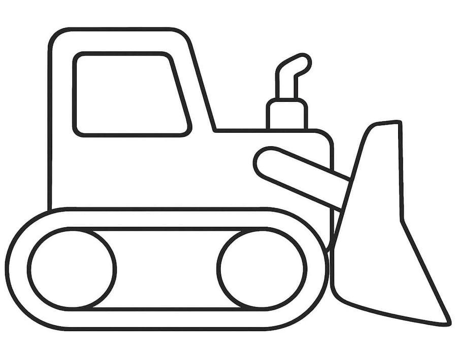 Buldozer zdarma tisknutelné pro děti omalovánka