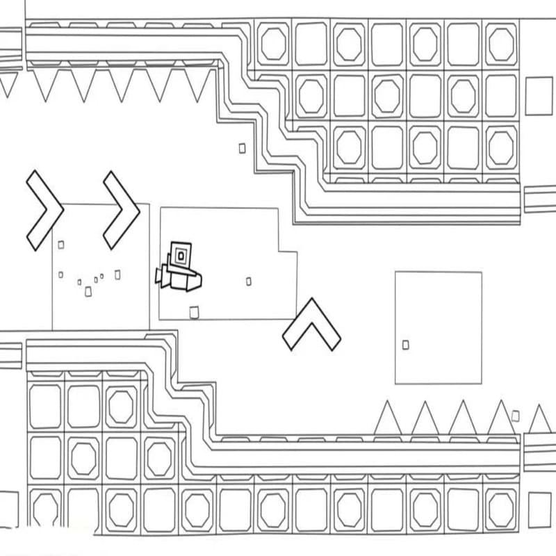Geometry Dash k vytisknutí zdarma omalovánka