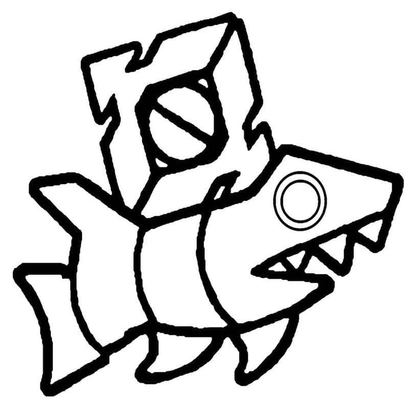 Geometry Dash prostý tisknutelné omalovánka