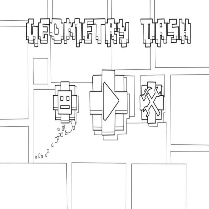 Geometry Dash snadný tisknutelné omalovánka