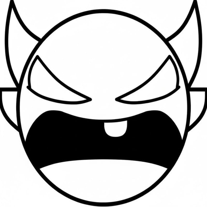 Geometry Dash zdarma prostý tisknutelné omalovánka