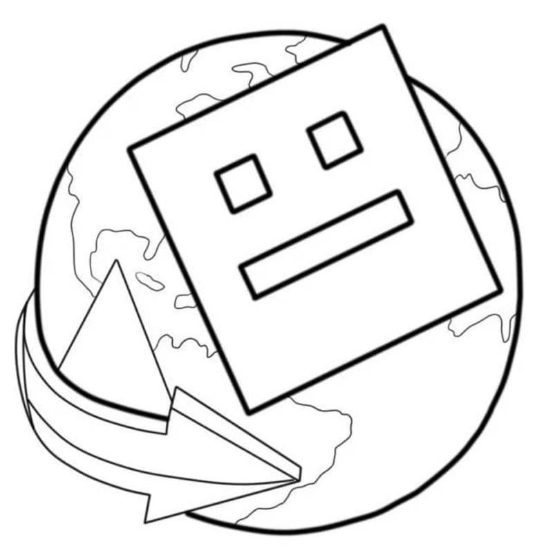 Geometry Dash zdarma prostý omalovánka